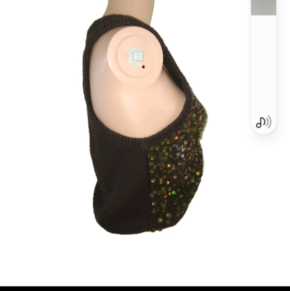 Vintage Hollister Brown Sequined Racerback Knit Vest Small - Picture 3 of 8